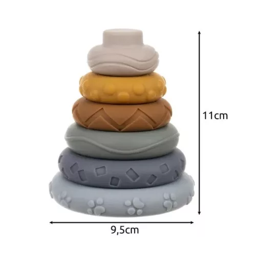 Puha szenzoros építőkocka és korong készlet, 13 db, BPA-mentes PVC, 6 hó+