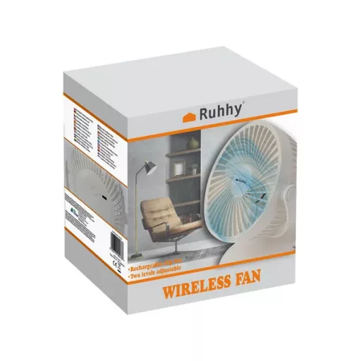 Vezeték nélküli USB-C asztali & csíptetős ventilátor, 1200 mAh, fehér