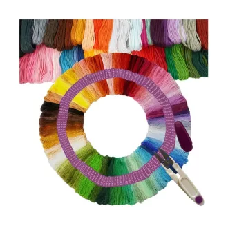   Pamut hímzőfonal muliné készlet 150 élénk színnel, dobozban