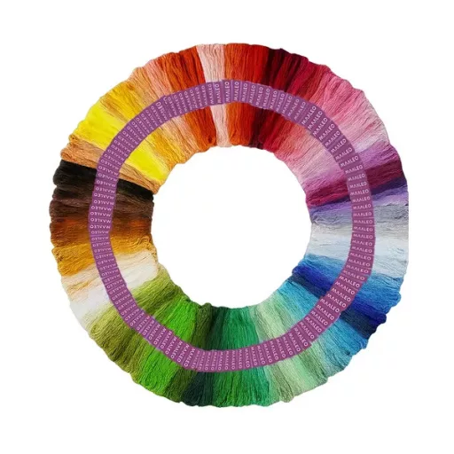 Pamut hímzőfonal muliné készlet 150 élénk színnel, dobozban