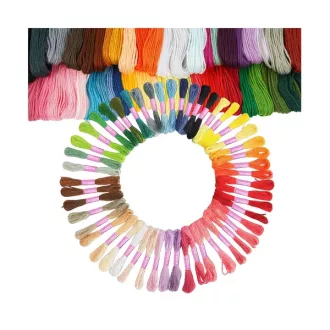   Hímző fonal készlet, 50 szín, poliészter, 8 m, mosógéppel mosható