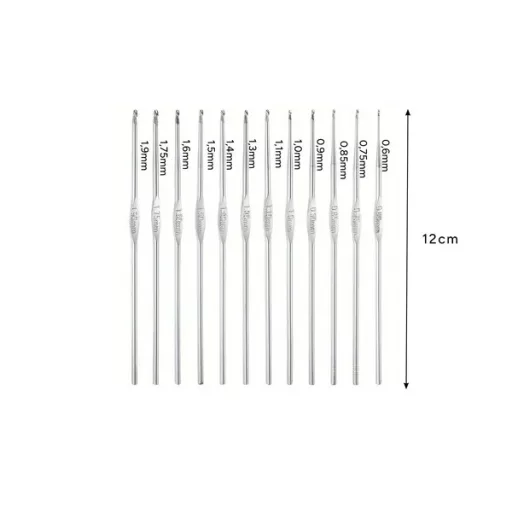 58 részes horgolókészlet 0,6–6 mm horgolótűkkel, kompakt tokkal