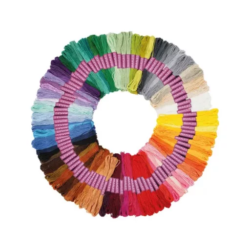 MAALEO 207 részes hímzőkészlet – 100 féle poliészter fonal, bambusz keretek