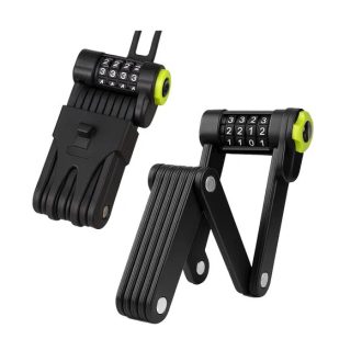   Trizand összecsukható kerékpár lakat, 85 cm, tartóval, 2 kulcs, fekete