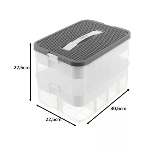Kruzzel 25756 két szintes építőkocka-tároló doboz fedéllel