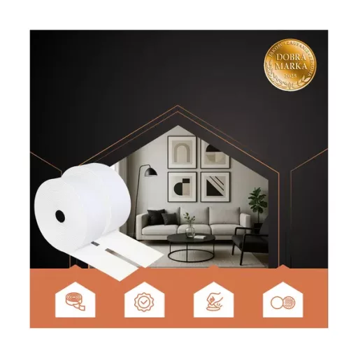 Öntapadós tépőzár szalag, 5 m x 5 cm, fehér, Ruhhy