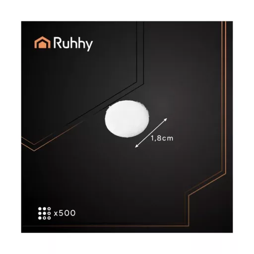 Öntapadó fehér tépőzár korongok 18 mm, 500 db, 180 g teherbírással