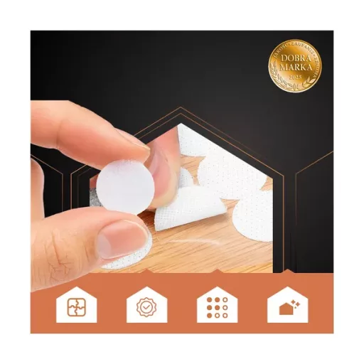 Öntapadó fehér tépőzár korongok 18 mm, 500 db, 180 g teherbírással