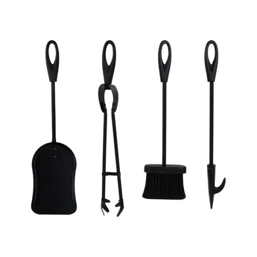Kaminer 5 az 1-ben kandalló szerszámkészlet, fekete rozsdamentes acél, 42 cm