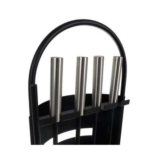 Acél 5 az 1-ben kandalló szerszámkészlet állvánnyal, 60 cm