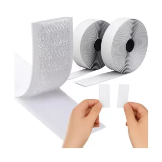   Öntapadó fehér tépőzár szalag 5 m x 25 mm, 320 g teherbírás