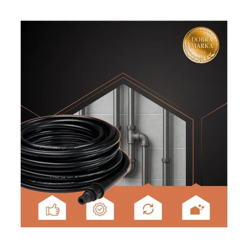 20 m-es csatorna- és csőkimosó magasnyomású tömlő 4 adapterrel, 138 bar