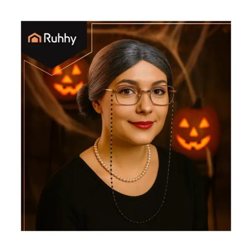 5 részes nagymama jelmez szett – paróka, szemüveg, gyöngysor, sapka