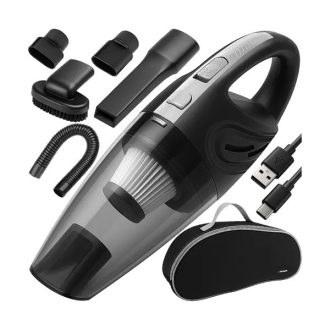   Vezeték nélküli autós kézi porszívó, 50 W, 2600 mAh USB-C, HEPA szűrő
