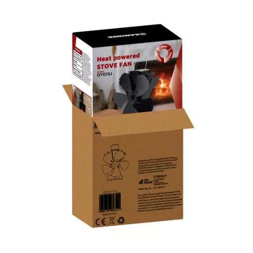 Kaminer 26206 hőmeghajtású 5 lapátos kandalló ventilátor, csendes