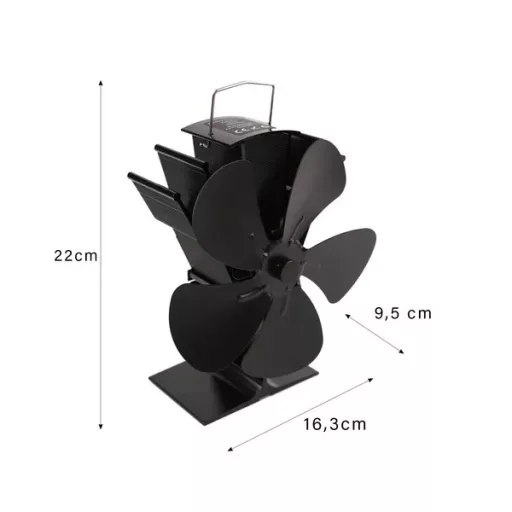 Kaminer 26206 hőmeghajtású 5 lapátos kandalló ventilátor, csendes