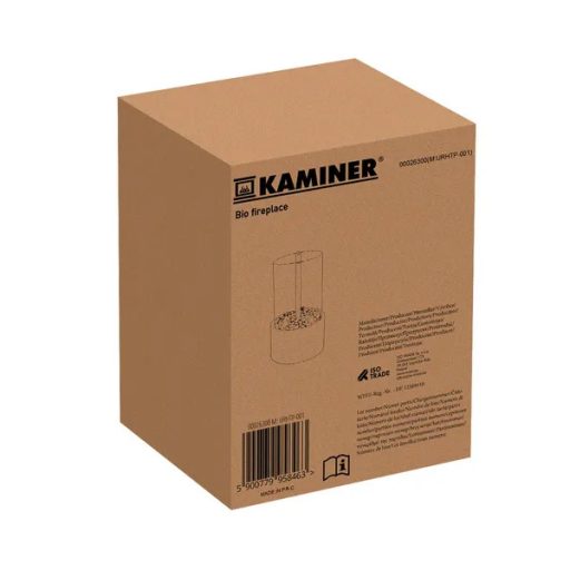 Szabadon álló bioetanol kandalló 28x16 cm, fekete üvegfalakkal