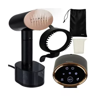   Ruhhy 2000 W fekete ruhagőzölő érintőkijelzővel, 300 ml, 3 gőzfokozat