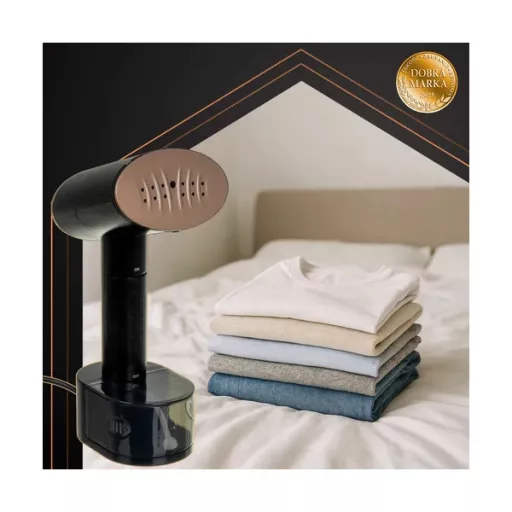 Ruhhy 2000 W fekete ruhagőzölő érintőkijelzővel, 300 ml, 3 gőzfokozat