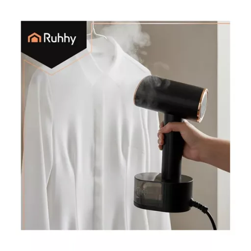 Ruhhy 2000 W fekete ruhagőzölő érintőkijelzővel, 300 ml, 3 gőzfokozat