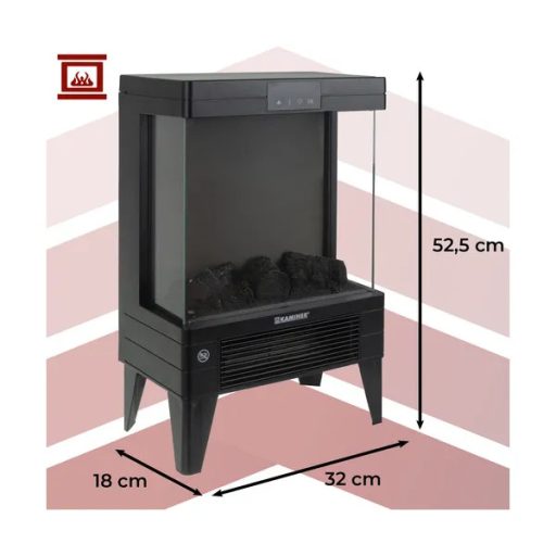 Kaminer Embego 2000 W elektromos kandalló hősugárzó, lánghatás, távirányító