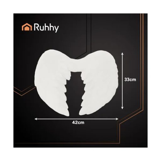 Fehér angyalszárny + glória szett, 42×33 cm, könnyű tollas