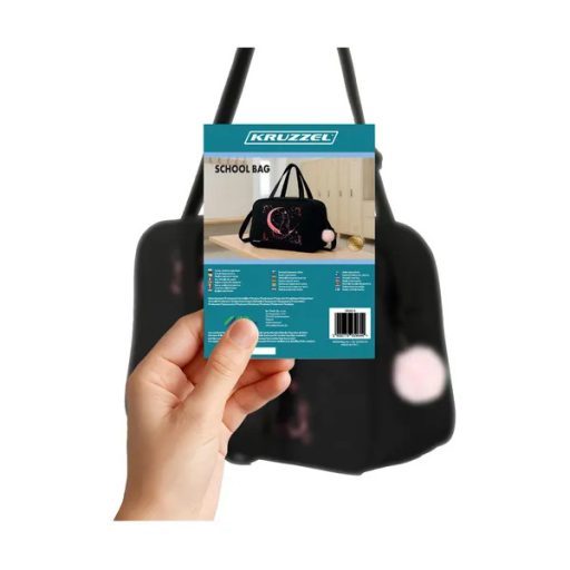 Kruzzel 26516 iskolai és sporttáska, 20 l, vízlepergető, fekete