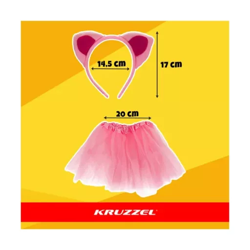 Rózsaszín kislány cica jelmez szett, 4 részes, univerzális (3–10 év)