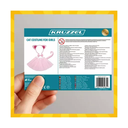 Rózsaszín kislány cica jelmez szett, 4 részes, univerzális (3–10 év)