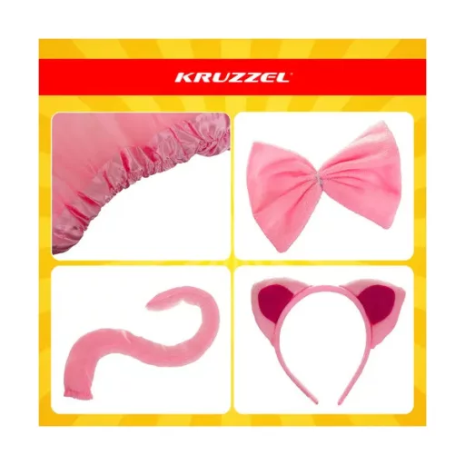 Rózsaszín kislány cica jelmez szett, 4 részes, univerzális (3–10 év)