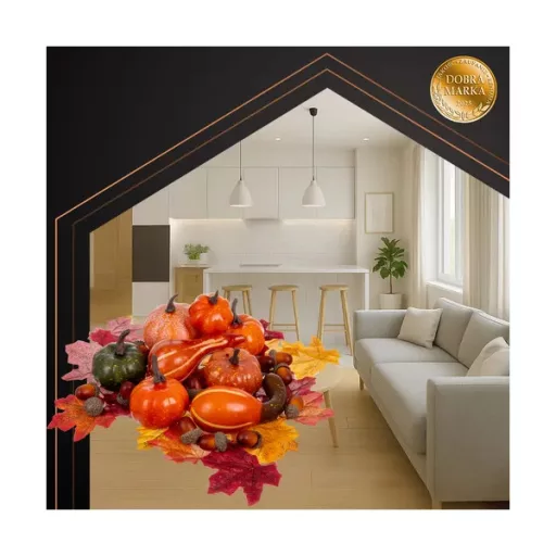 Őszi dekorációs készlet, 50 darabos tök-makk-levél mix, többszínű