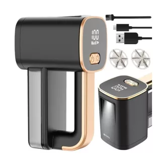   Vezetéknélküli ruhabolyholó borotva LCD-vel és LED-fénnyel, fekete