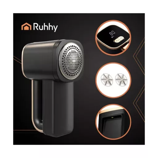 Vezetéknélküli ruhabolyholó borotva LCD-vel és LED-fénnyel, fekete