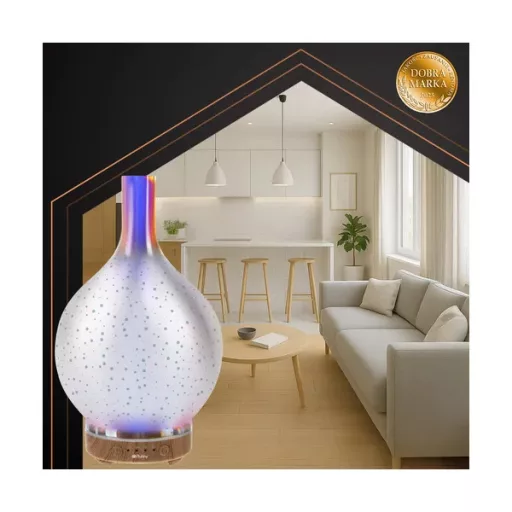 Ultrahangos aroma diffúzor és párásító, 200 ml, 14 LED fény, Ruhhy