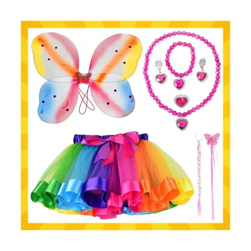 Gyerek pillangó jelmez szett – 6 részes, színes, 3-10 éves korig
