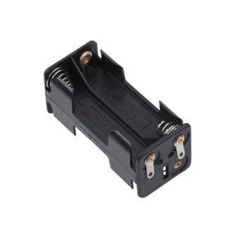   Négyes AA elemtartó kosár, négyzet alakú, fekete műanyag