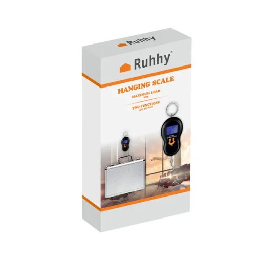 Digitális hordozható horogmérleg LCD kijelzővel, 50 kg/10 g