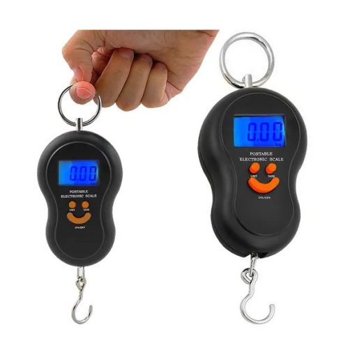 Digitális hordozható horogmérleg LCD kijelzővel, 50 kg/10 g