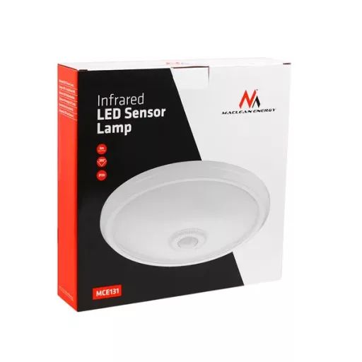 Mozgásérzékelős led mennyezeti lámpa 12w, 4000k, ip20