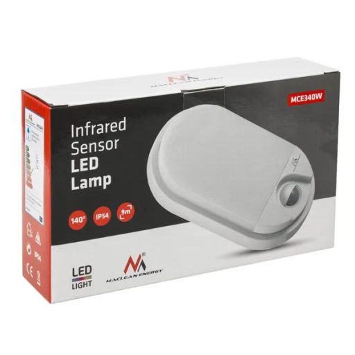 Maclean MCE340W LED lámpa mozgásérzékelővel, 15W, 4000K, 1100lm, IP54