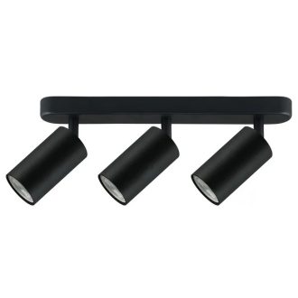   Állítható, matt fekete 3x GU10 alumínium mennyezeti-fali spotlámpa Ø55×100 mm