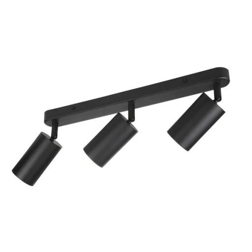 Állítható, matt fekete 3x GU10 alumínium mennyezeti-fali spotlámpa Ø55×100 mm