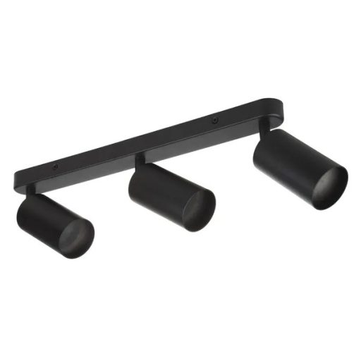 Állítható, matt fekete 3x GU10 alumínium mennyezeti-fali spotlámpa Ø55×100 mm