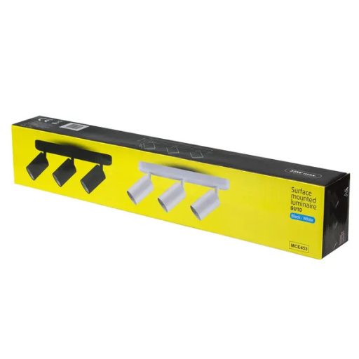 Állítható, matt fekete 3x GU10 alumínium mennyezeti-fali spotlámpa Ø55×100 mm