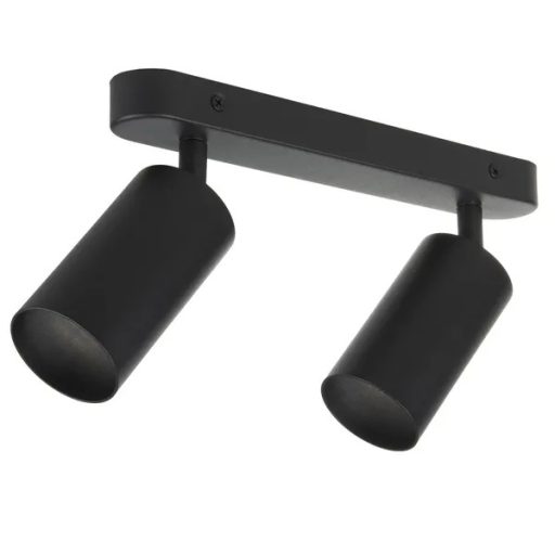 Állítható fekete alumínium mennyezeti/fali spot lámpa, 2xGU10, Ø55x100 mm