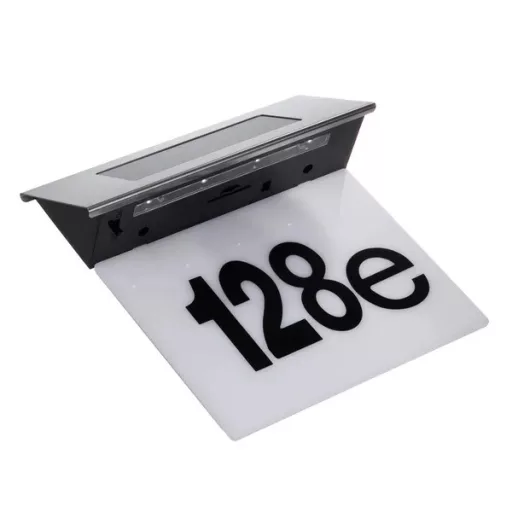 Napelemes LED házszám lámpa IP44, 1 W, 6000 K, 600 mAh