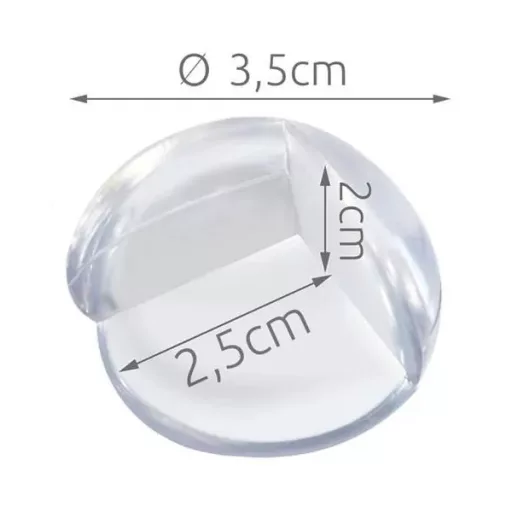 Szilikon sarokvédő, 4 db, átlátszó, öntapadó, 3,5 cm