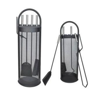   5 részes kandalló szerszámkészlet acél állvánnyal, 66 cm