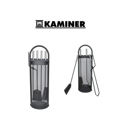 5 részes kandalló szerszámkészlet acél állvánnyal, 66 cm