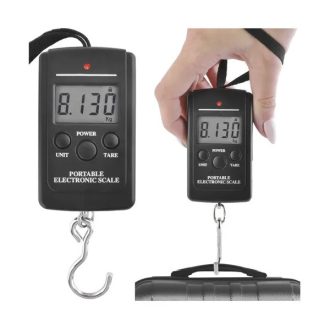   LED kijelzős digitális csomagmérleg, 40 kg, akasztós, AAA elemmel